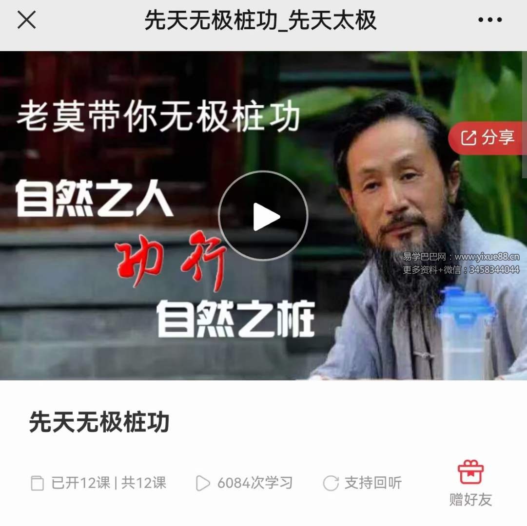 老莫带你无极桩功 先天无极桩功12集