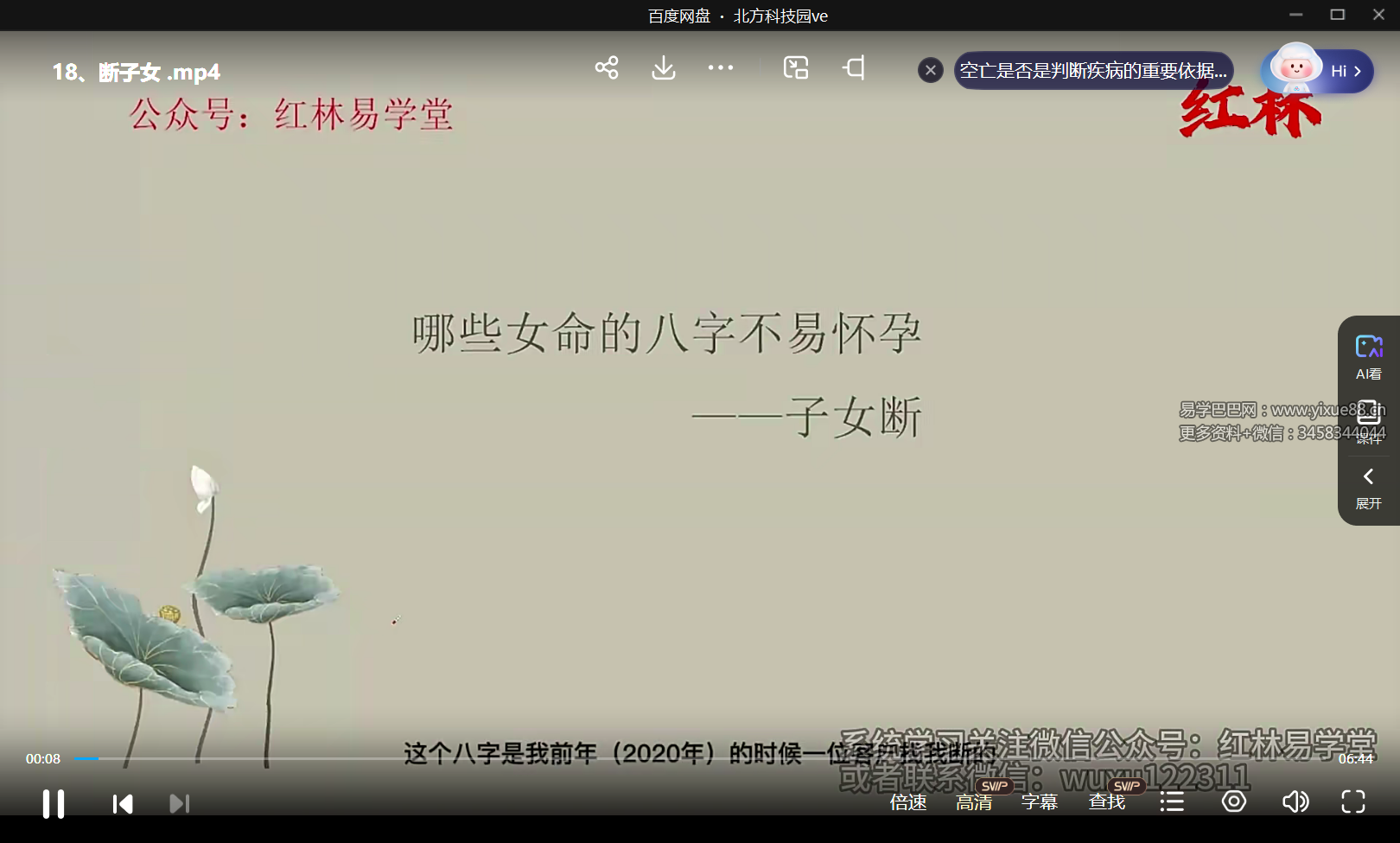 红林老师滴天髓加子平八字33集