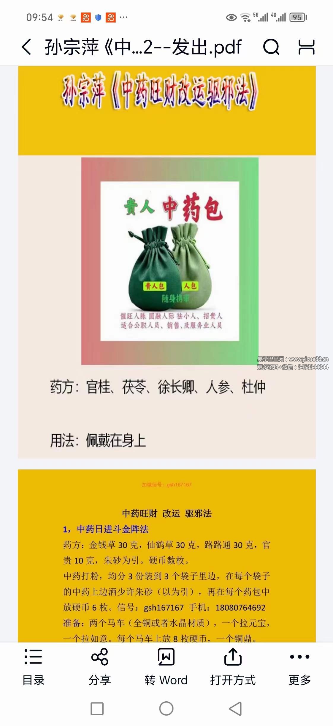 孙宗萍《中药旺财改运驱邪法》视频+文档