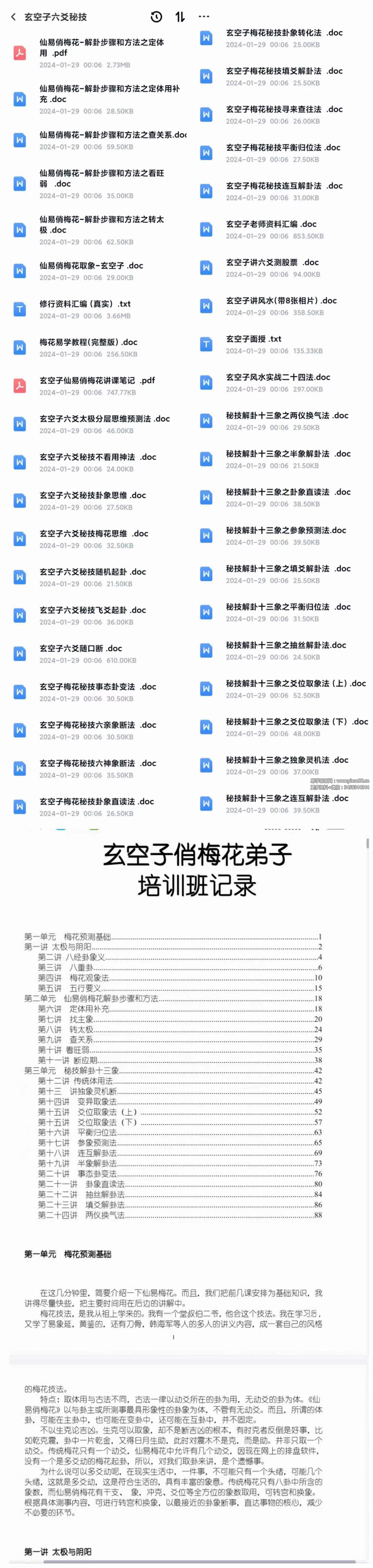 玄空子仙易俏梅花弟子培训班讲课记录11个文档