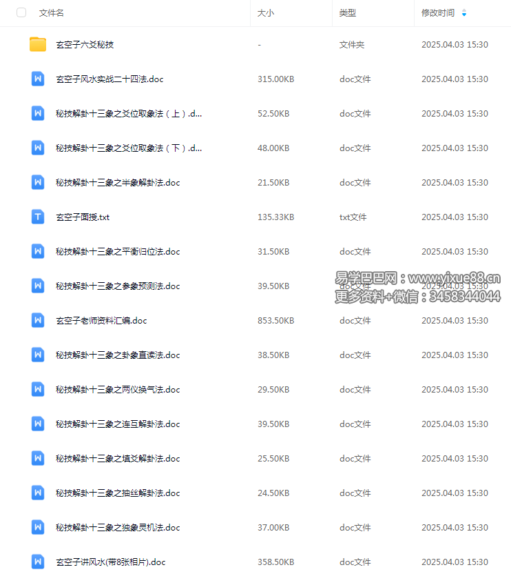 玄空子六爻秘技15个文档
