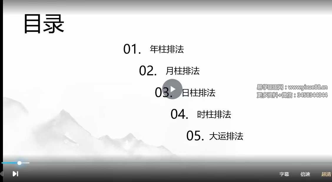 2025年 宏易学堂 手工排四柱及大运推演5集+课件